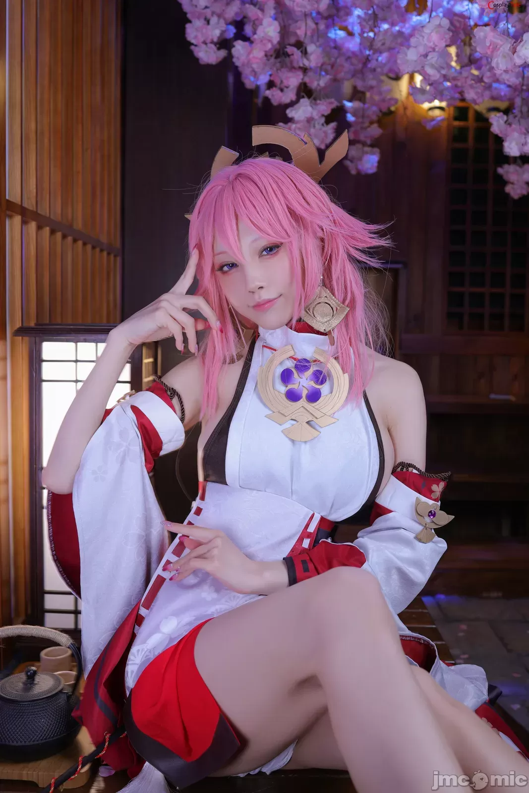 水淼aqua cosplay Yae Miko Genshin Impact-狐图图