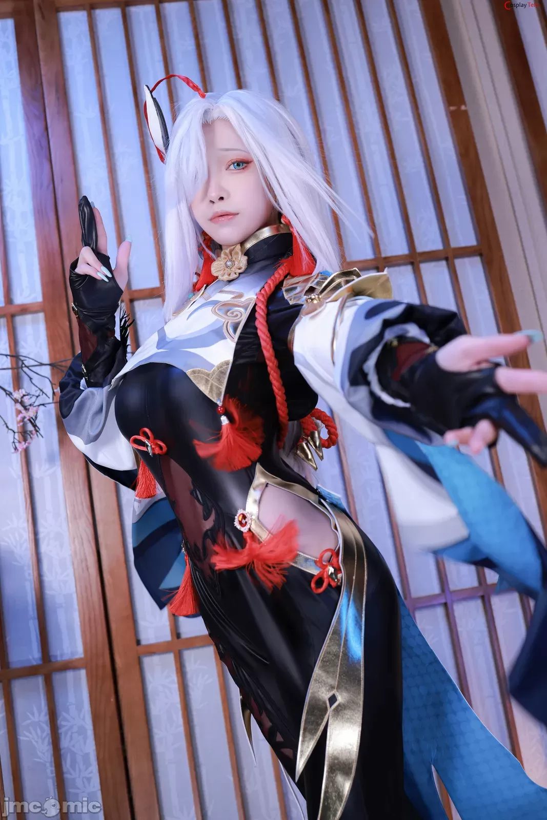 水淼aqua cosplay Shenhe Genshin Impact-狐图图